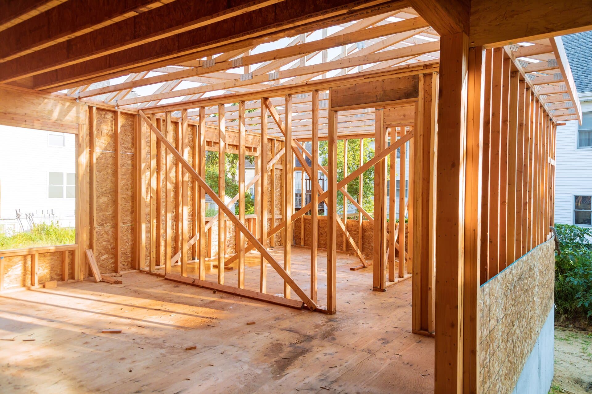 New home construction framing